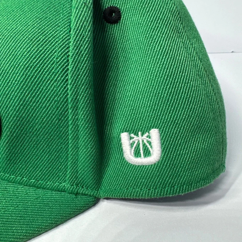 Ultra Game Boston Celtics‎ NBA Snapback Hat Green Embroidered Flat Brim Cap OSFM